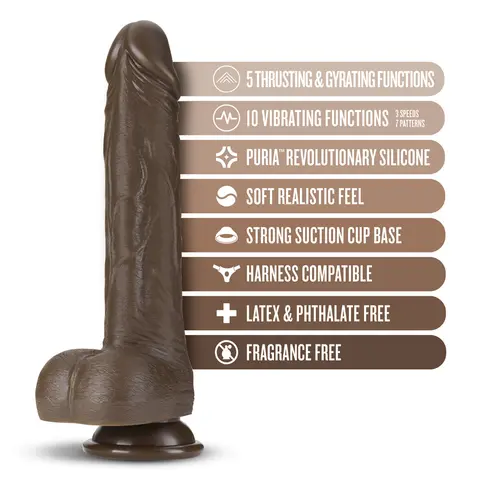 Dr. Skin Dr. Murphy 8 in. Thrusting & Gyrating Dildo with Remote Control Brown