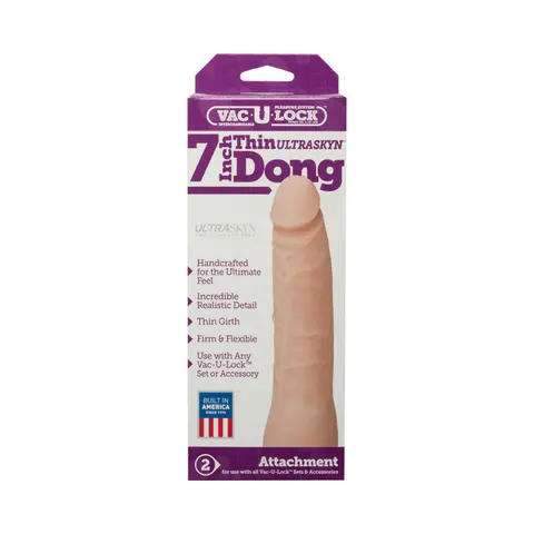 Vac-U-Lock- 7-Inch Thin Dong - ULTRASKYN White