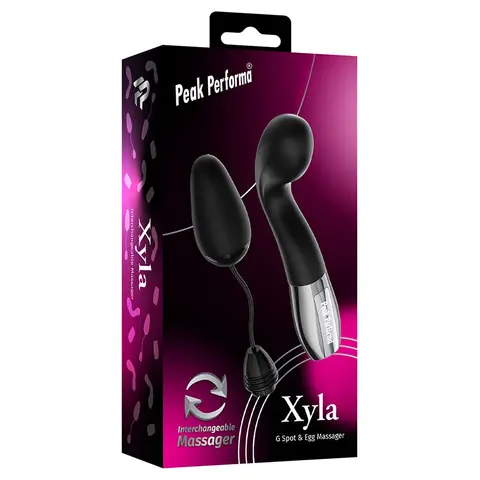 Peak Performa Xyla G-Spot & Egg Interchangeable Massager in Black