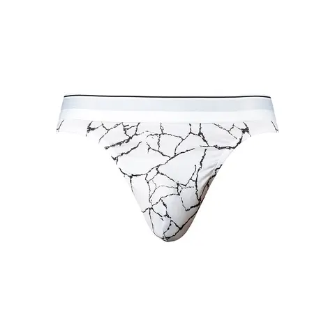Male Power Soo Cumfy Thong Black/White L/XL