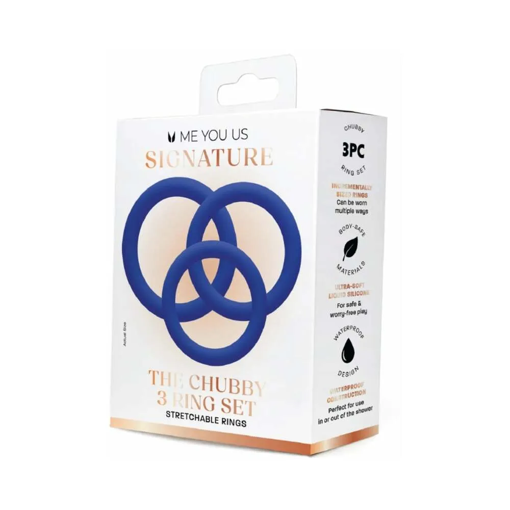 Me You Us Signature The Chubby 3 Ring Set in Blue