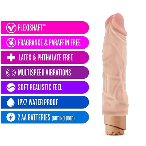Dr. Skin Cock Vibe 10 Realistic 8.5 in. Vibrating Dildo in Beige