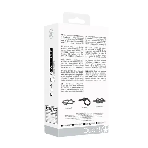 Ouch! Black & White Japanese Rope 10 m / 33 ft. Black