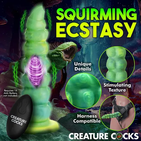 Creature Cocks Squirmer Thrusting & Vibrating Silicone Dildo