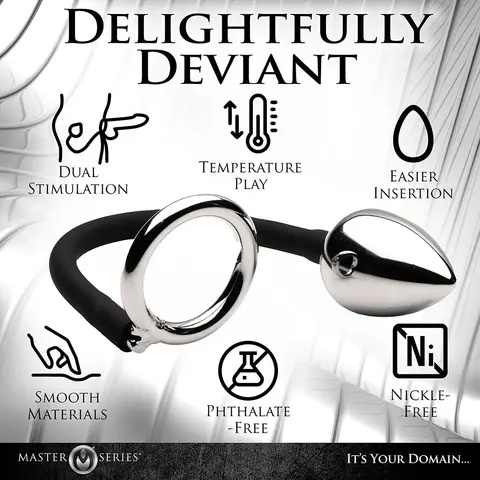 Master Series Tug + Plug Cock & Ball Ring with Anal Plug