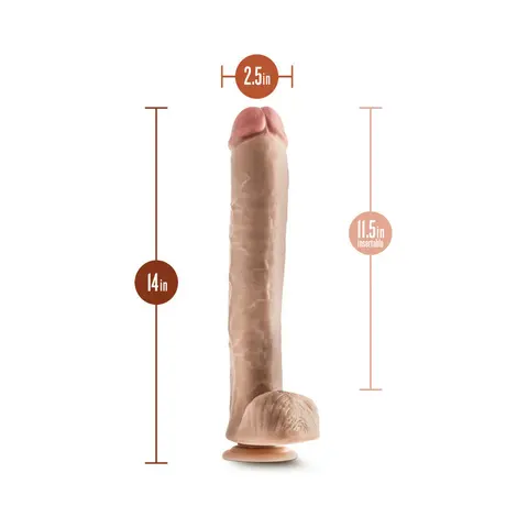 Hung Rider Bruno Realistic 14 in. Dildo with Balls Beige