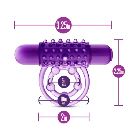 Play with Me The Player Vibrating Double Strap Cockring Purple