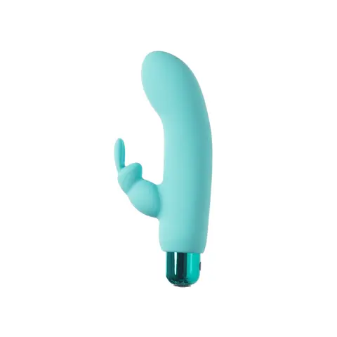 Powerbullet Alice's Bunny Rechargeable Bullet Vibrator with Silicone Rabbit Sleeve in Teal