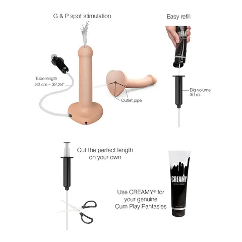 Strap-On-Me Squirting Cum Dildo Vanilla Small (fluid not included)
