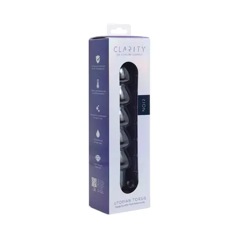 Clarity Utopian Torus Noir Glass Dildo
