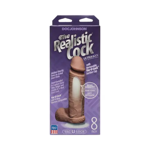 The Realistic Cock - UR3 - 8 Inch in Brown