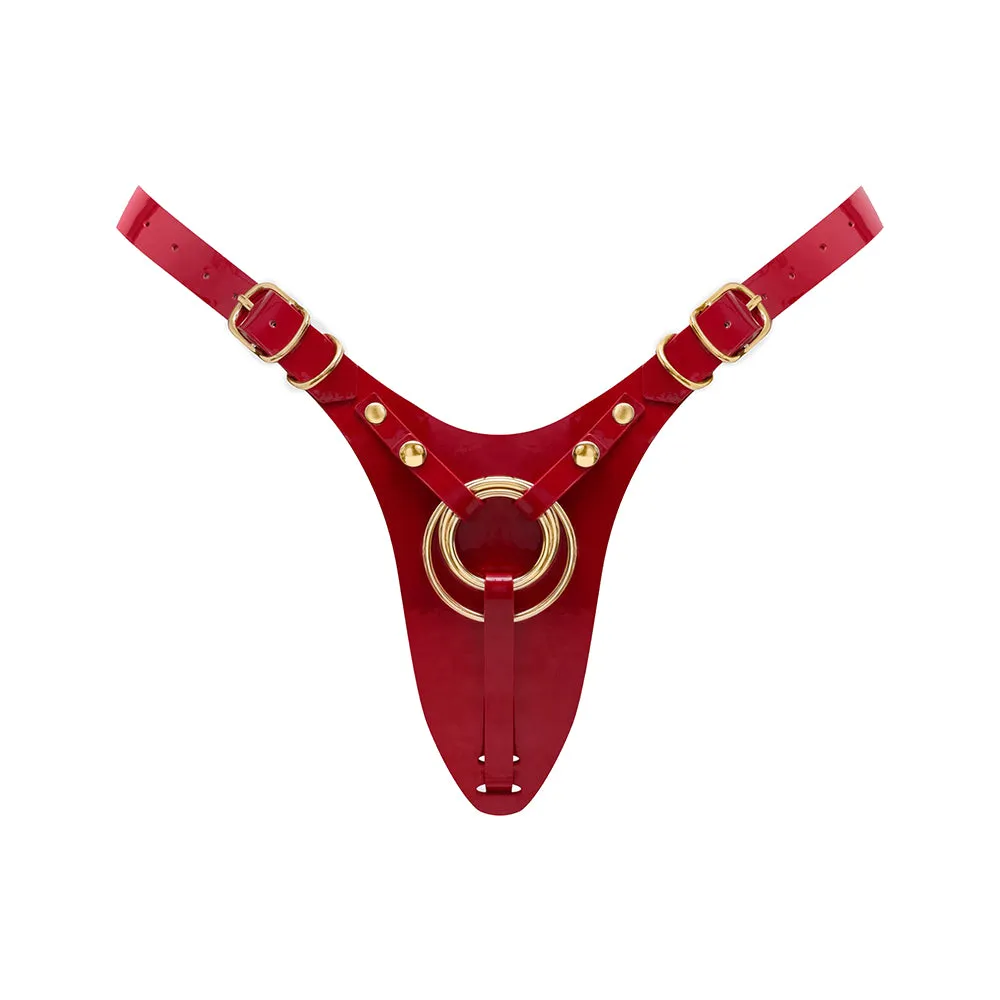 Strap-On-Me Leatherette Harness Fabulous One Size Red Glossy