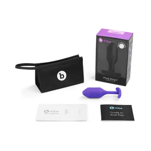 b-Vibe Snug Plug 2 Weighted Silicone Anal Plug in Purple