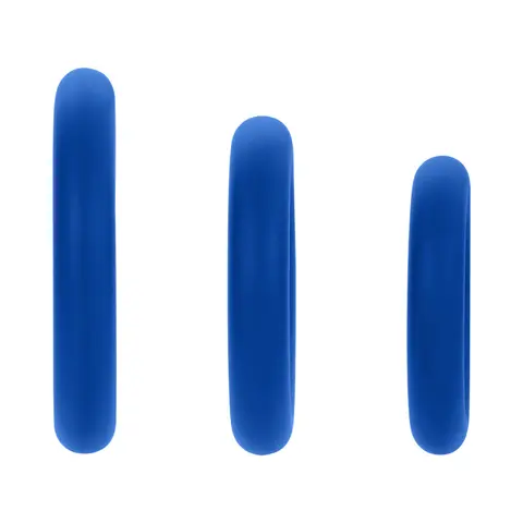Forto F-61 3-Piece Silicone Cockring Set in Blue