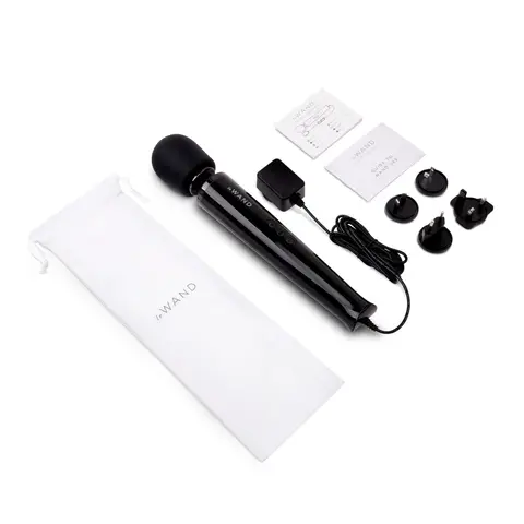 Le Wand Plug-In Vibrating Massager in Black
