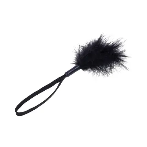 Sportsheets Sex & Mischief Peaches 'n CreaMe Wrist Feather Tickler in Black