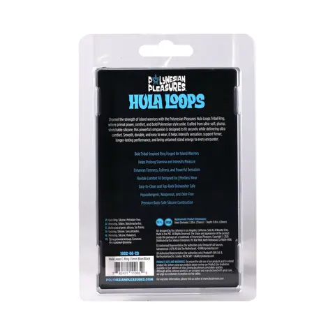 Polynesian Pleasures Hula Loops Silicone Tribal C-Ring 35mm Blue/Black