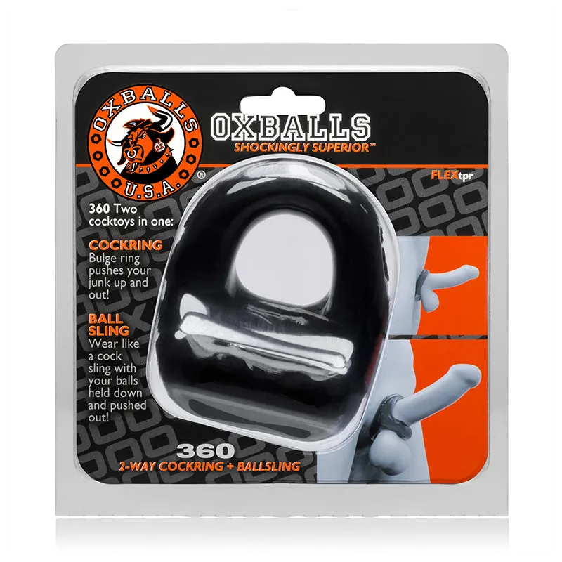 OxBalls 360, Cockring & Ballsling in Black