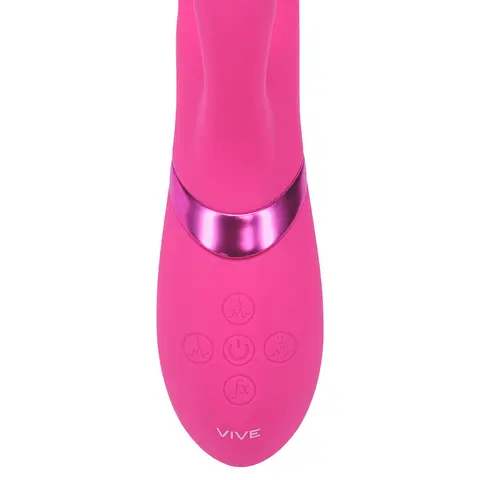 VIVE Fiore Rechargeable G-Spot Air Wave and Tapping Flared Clit Stimulator in Pink