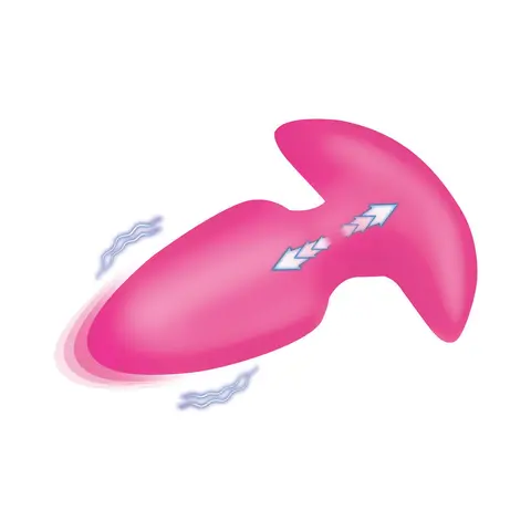BANG! Thrusting & Vibrating Silicone Butt Plug in Pink