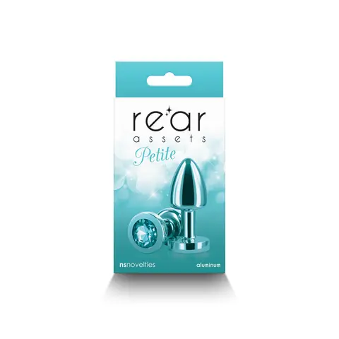 Rear Assets Petite Metal Anal Plug in Teal