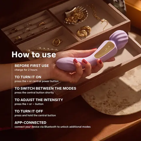LELO SWITCH Double-Sided Wand Vibrator in Aqua