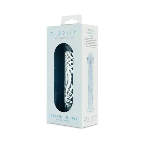 Clarity Seraphic Ripple Glass Dildo