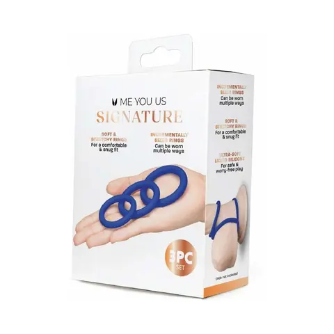 Me You Us Signature The Chubby 3 Ring Set in Blue