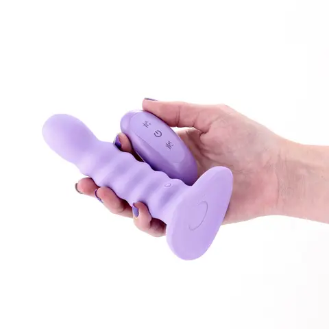 Colours Ribbed Vibrating 5in in Purple