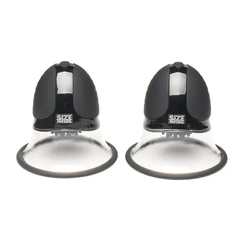 Size Matters 10X Rotating Silicone Nipple Suckers with 4 Attachments in Black