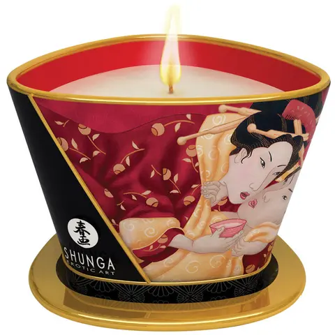 Shunga Massage Candle Sparkling Strawberry Wine 5.7 oz.