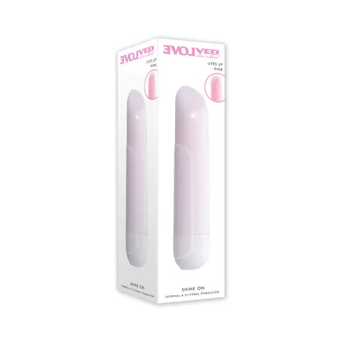 Evolved Shine On Glowing Pink Vibrating Bullet White/Pink