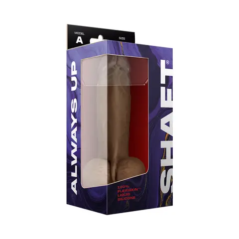 Shaft Model A: 8.5 in. Dual Density Silicone Dildo with Balls Oak