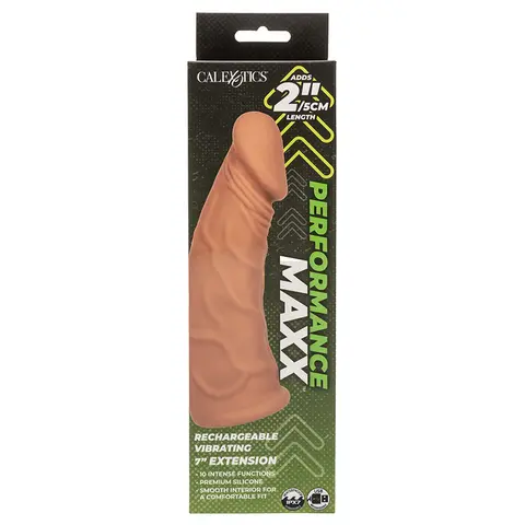 Performance Maxx Rechargeable Vibrating Extension Brown 7 in.