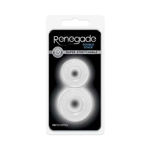 Renegade Double Stack Cock Rings 2-Pack in Clear