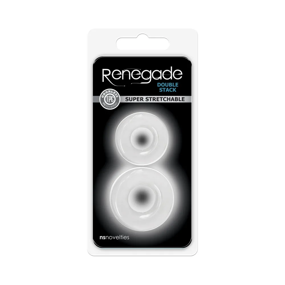 Renegade Double Stack Cock Rings 2-Pack in Clear