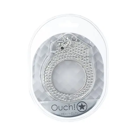 Ouch! Heavy-Duty Diamond Handcuffs in Silver