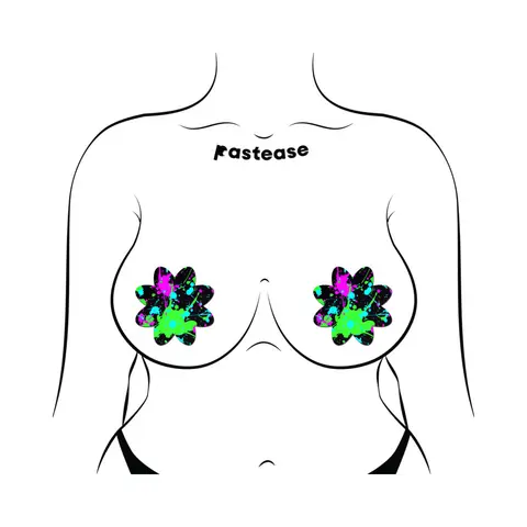 Pastease Vibrant Neon Paint Splatter Petal Breast Pasties