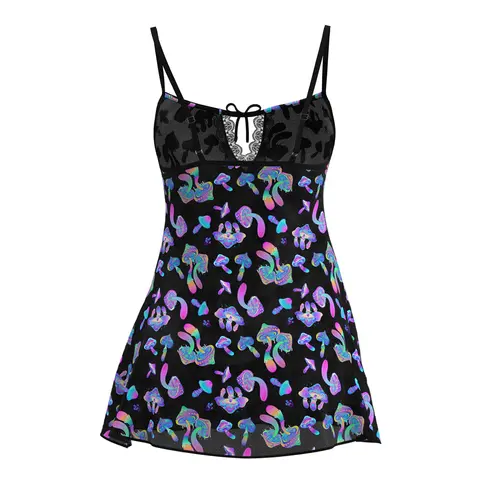 Magic Silk Hazy Dayz Dress & G-String Set Mushroom S/M