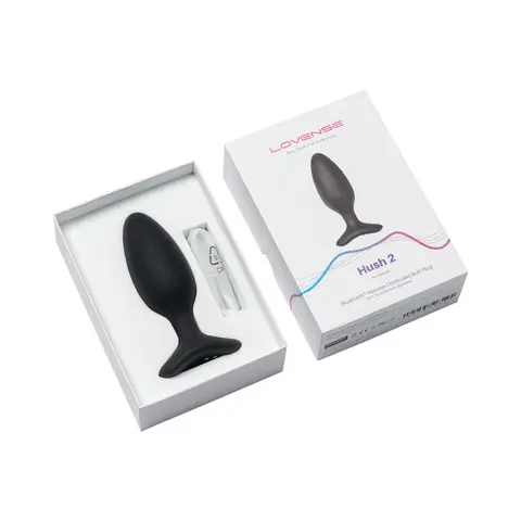Lovense Hush 2 Bluetooth Remote-Controlled Vibrating Butt Plug Medium 1.75 in.