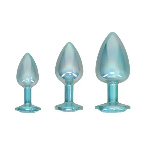 Ouch! International Paris Collection Metal Anal Plug Set in Blue