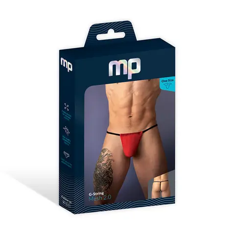 Male Power Mesh 2.0 G-String Red O/S