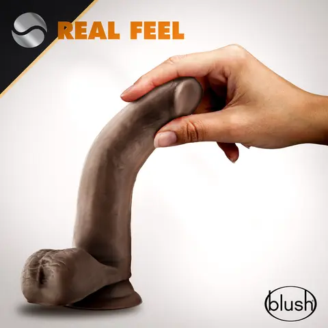 Dr. Skin Glide Realistic 7 in. Self-Lubricating Dildo with Balls in Brown