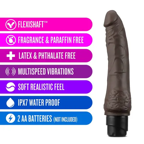Dr. Skin Cock Vibe 7 Realistic 8.5 in. Vibrating Dildo Brown
