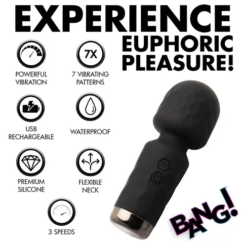 BANG! 10X Mini Silicone Wand in Black