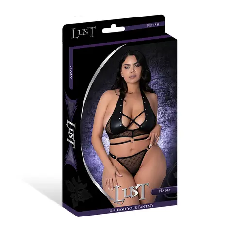 Lust Fetish Double Crossed Nadia Black Queen Size