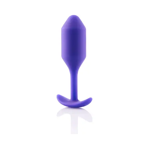 b-Vibe Snug Plug 2 Weighted Silicone Anal Plug in Purple