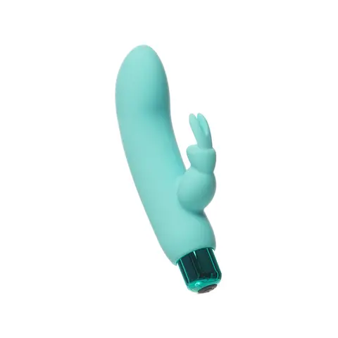 Powerbullet Alice's Bunny Rechargeable Bullet Vibrator with Silicone Rabbit Sleeve in Teal