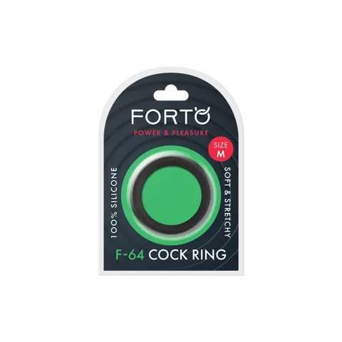Forto F-64 Wide Liquid Silicone Cockring Medium in Black