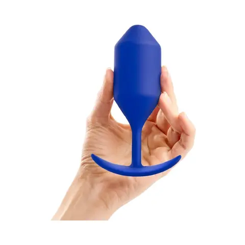 b-Vibe Snug Plug 4 Weighted Silicone Anal Plug in Navy